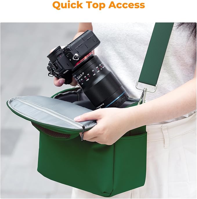 K&F CONCEPT Camera Sling Bag Small Crossbody Case | For DSLR/SLR Camera, Cute & Compact, Shoulder Photography Bags, Compatible for Canon/Nikon/Sony, BS09 - Image 2