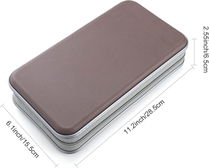 UENTIP CD Case,96 Capacity Hard Plastic DVD Case Holder for Car Home Travel | CD DVD Storage,Zipper Closure,Scratch-Resistant Sleeves,Stay Away Dust and Damp,Storage Music Video Gaming Discs Blu-ray - Image 4