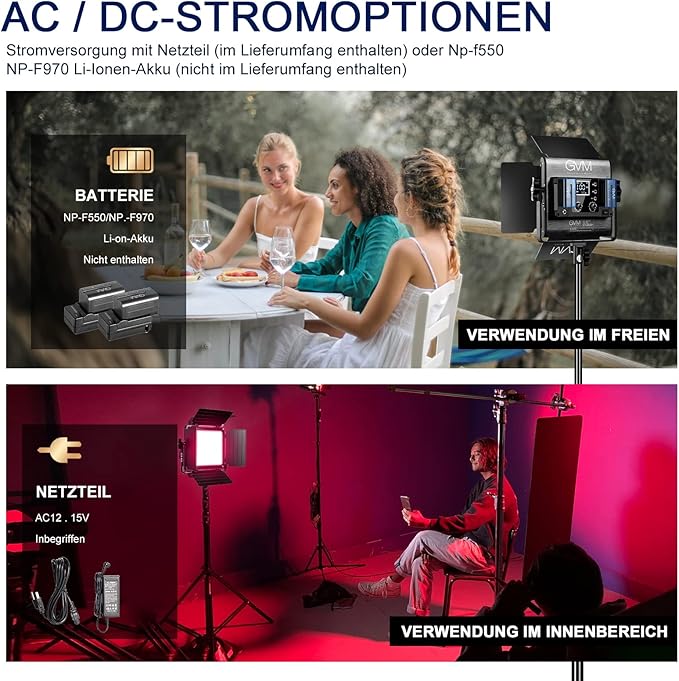 GVM RGB LED Panel Video Light, Photography Lighting with APP Control, 800D Video Lighting Kit for YouTube Studio, Gaming, Streaming, Conference, 8 Kinds of Scene Lights, CRI 97, 2 Packs - Image 5