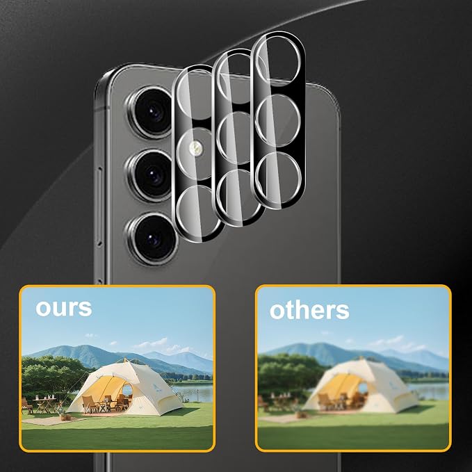3 Pack Camera Lens Protector for Samsung Galaxy S24 Fe | Tempered Glass,Anti-Fingerprint,9H Hardness,Scratch Resistant,Easy to Install,Bubble Free,HD Clarity - Image 6