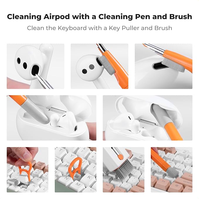 K&F CONCEPT Newly Upgraded 11-in-1 Keyboard Cleaning Kit，Multi-Device Tool | Remove Dirt In Crevices and Holes,Clean Oil and Fingerprints,Safe Mild Cleaner Has Anti-Stain Power,Protects Coatings,MM01 - Image 3