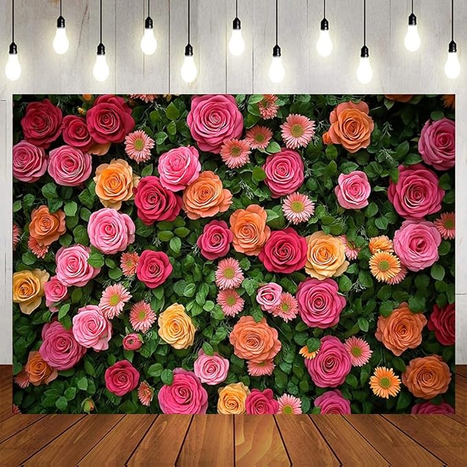 Floral Backdrop for Photography Mother's Day Backdrop Wedding Backdrops Spring Flower Photography Backdrop Backdrops for Photographers Studio Props 8X6FT 049 by Hnzwbxg