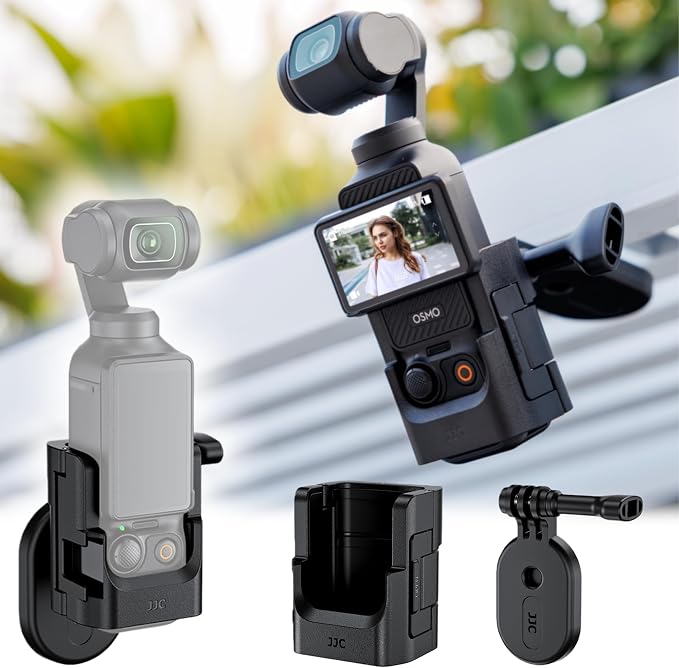 JJC Expansion Adapter with Magnetic Base for DJI Osmo Pocket 4 3 Xtra Muse | Protective Cage with Cold Shoe & Detachable Magnetic Stand,Expansion Adapter Holder by JJC