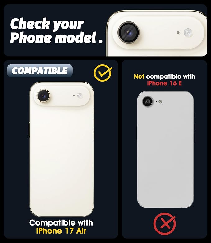 Orzero (3 Pack) Camera Lens Protector Compatible for iPhone Air 2025 / iPhone 17 Air, Protector de Cámera Individual 3D Alloy Metal Ring Glass Cover CD Pattern Case Friendly - Gold - Image 2
