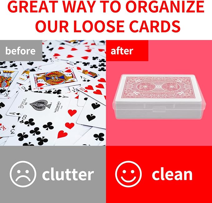 36 PCS Small Plastic Card Boxes Empty Playing Cards Deck Holders | Snap Closed Cases For 3.5X2.5 Inch Cards, Clear Beads Craft Supplies Organizer Containers, No Cards, Snap Closed Box - Image 3