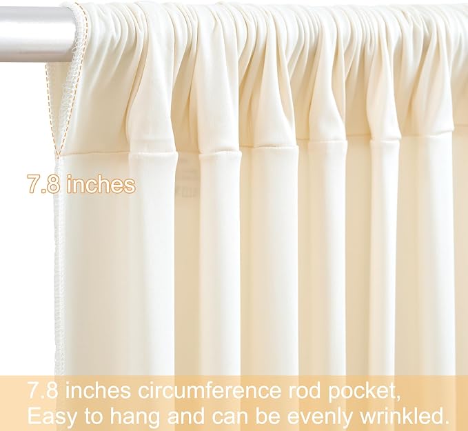 6 Panels Champagne Backdrop Curtains for Wedding Party Wrinkle Free Backdrops Curtain Drapes Fabric Decorations Photo Back Drop Cloth for Baby Shower Photography Stage Reception 30ft(W) x 12ft(H) - Image 8