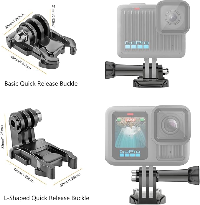 Helmet Mount for GoPro Go Pro, Curved Flat Adhesive Sticky Mounts, Quick Release Buckle, Tripod Adapter, Hero 13 12 11 10 9 8 7 6 5 4 3 2 1 Max Insta 360 DJI Osmo Action Camera Accessories Kit - Image 4