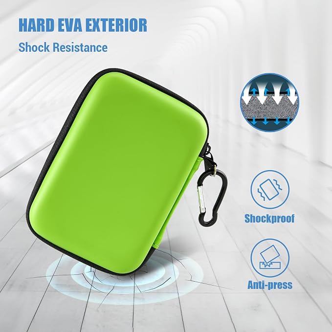 ProCase External Hard Drive Travel Case for 2.5" HDD/SSD -Green | Fits Seagate Portable, Samsung T9, WD Elements, My Passport, Toshiba Canvio Basics, 1TB-5TB Drives, USB 3.0 HDD/SSD Storage - Image 4