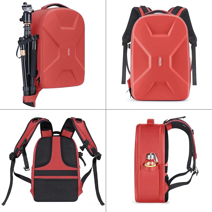 MOSISO Camera Backpack, DSLR/SLR/Mirrorless Photography Camera Bag | 15-16 inch Waterproof Hardshell Case with Tripod Holder&Laptop Compartment Compatible with Canon/Nikon/Sony, Red - Image 5