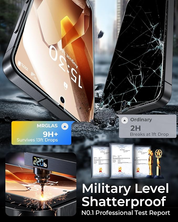 TOP 9H+ 2+2 Packs for Samsung Galaxy S26 Ultra Screen Protector 6.9'' | With Camera Lens Protector [Auto-Dust Removal&100% Fingerprint Unlock] HD Tempered Glass 10X Military Protection, Zero-Bubble - Image 3