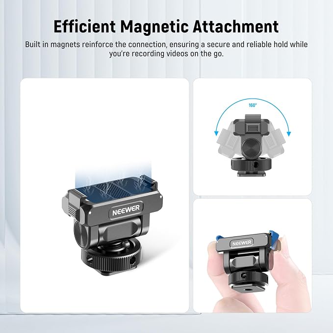 NEEWER Action Camera Cage Kit Compatible with DJI Osmo Action 5 Pro 4 3 DJI Mic, Protective Frame Accessories with Quick Release Cold Shoe Mount & Magnetic Mount Adapter, AC011+AC012+ AC014 - Image 4