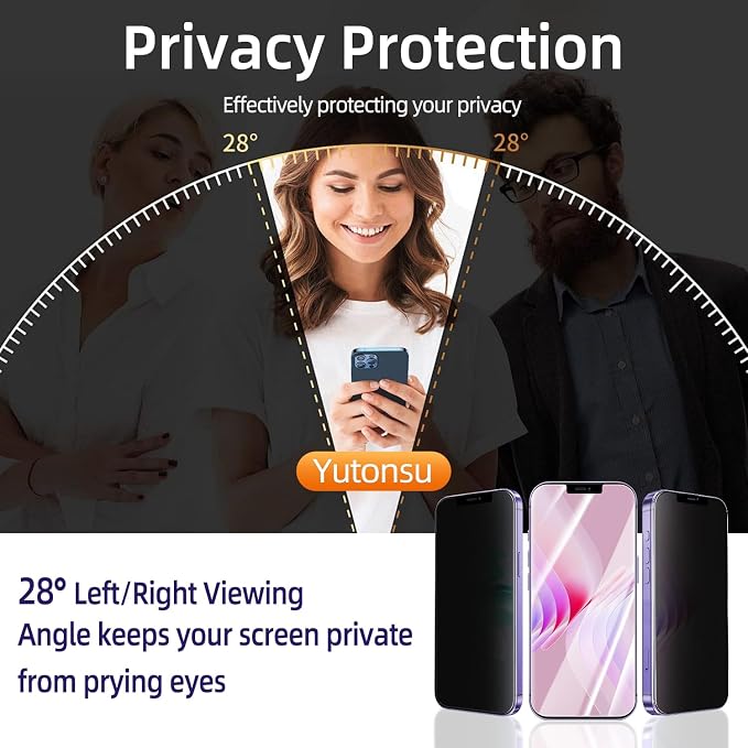 2+2 Pack Privacy Screen Protector for iPhone 12 6.1-Inch | with Camera Lens Protector, Anti-Spy Tempered Glass Film, Easy Installation, 9H Hardness, Case Friendly - Image 9