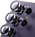 WSKEN for Samsung Galaxy S24 Ultra Camera Lens Protector - Ultra Thin | Case Friendly, 9H Shatterproof Tempered Glass, Anti Scratch Metal Circle, Camera Screen Protector Cover Accessories, Violet by SmartProtectionGreenerFuture