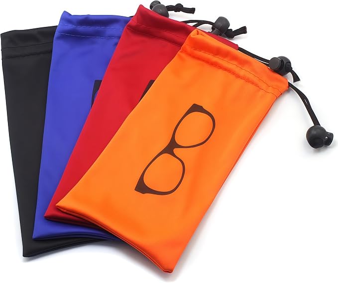 Quality Microfiber Eyeglass Pouch with Bead Lock Micro Fiber Sunglasses Case Pouch Soft Store by Global+Glasses