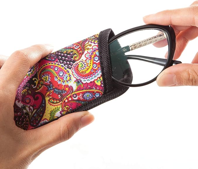 TRIUMPH VISION 3 Pack Reading Glasses Pouch Soft Case Eyeglass Sleeve Slim | Alternative to Bulky Case in bag, Lightweight Lined Padded Protect Optical lens Slip in, Cute Pattern Portable for Daily Use - Image 5