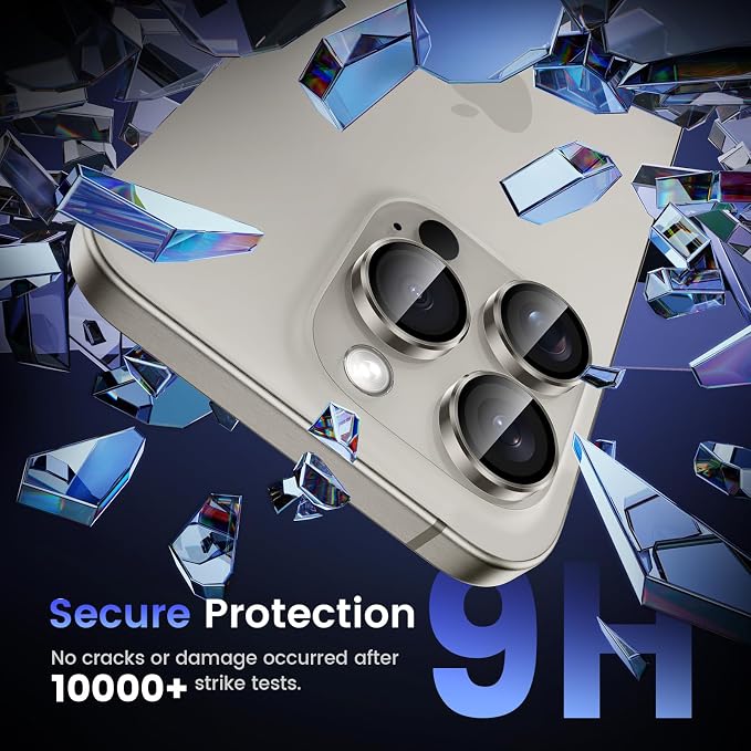 Tensea Camera Lens Protector for iPhone 16 Pro Max/16 Pro/15 Pro Max/15 Pro | Metal Aluminum Alloy Tempered Glass Cover Camera Screen Protector Accessories, Case Friendly - Image 5