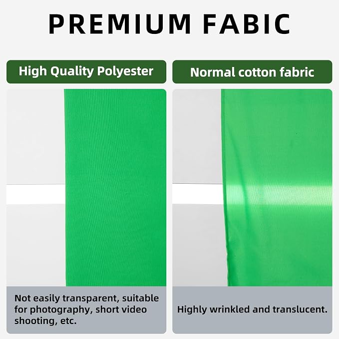 Green Screen Chromakey Streaming Backdrop Curtain, 5x10FT | Multipurpose Photography for Gaming Studio Photoshoot Christmas Party Video Recording Non-Reflective Easy Setup High Density - Image 3