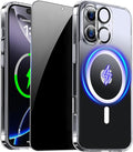 for iPhone 16 Plus Case Clear with Privacy Screen Protector | Full Camera Protection, Magnetic, Compatible with MagSafe, Shockproof Phone Cover for iPhone 16Plus Transparent by ZOZDOKG