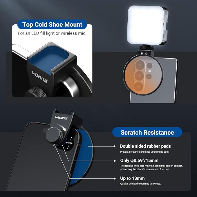 NEEWER 67mm ND Filter Kit with Cold Shoe Phone Filter Clip, 7 Pack 4X Graduated Color + Star + ND 32 + CPL Lens Filters, Compatible with iPhone 17 16 Android Samsung Galaxy S26 Ultra, FL-P15 - Image 7