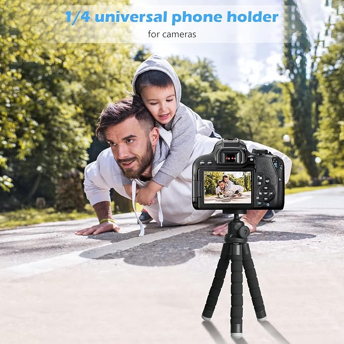 Ubeesize Phone Tripod, Portable and Flexible Tripods with Wireless Remote and Clip, Cell Phone Tripode Stand for Video Recording - Image 3