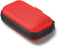 Red Rectangle Small EVA Case, Lightweight Hard Shell Zipper Pouch | Universal Protection Bag for Earbud, Headset, Charger, Airpods, iPod, USB Cable, MP3, Key, Change by GLCON