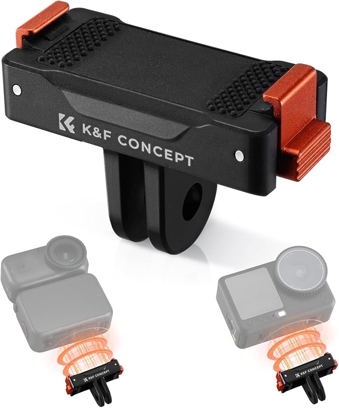 K&F CONCEPT 1 Pack Magnetic Adapter Mount for DJI Osmo Nano/Osmo Action 6 | Quick Release Extension Base Bracket for Tripod,Selfie Stick, Magic Arm, Action Camera Vlogging Accessories, PP09 by KFCONCEPT