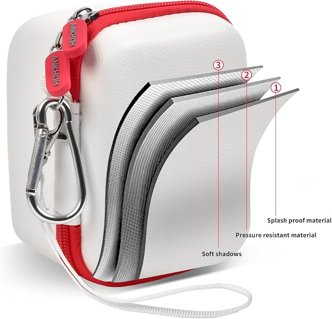 ANKHOH Case for Polaroid Go Gen 2/3, for Polaroid Go 9035/9071/9070 | PU shell with padded interior and removable wrist strap stores film, photos and cables, Case Only - Image 5