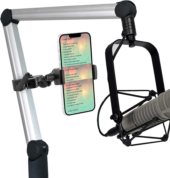 Mippko Phone Holder Clamp Mount for Treadmill/Spin Bike/Baby Stroller/Golf Cart/Music Stand/Microphone Stand/Handlebar,Compatible with 3.5~7.5" iPhone/Smartphone,360°Adjustable Aluminum Alloy Mount - Image 6