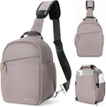 K&F CONCEPT Camera Sling Bag, Compact Crossbody Bag for DSLR Mirrorless | Lightweight Fabric, with Tripod Holder, Quick Access & Custom Dividers, Men & Women, for Sony Canon Nikon, Gray Pink, BS06 by KFCONCEPT
