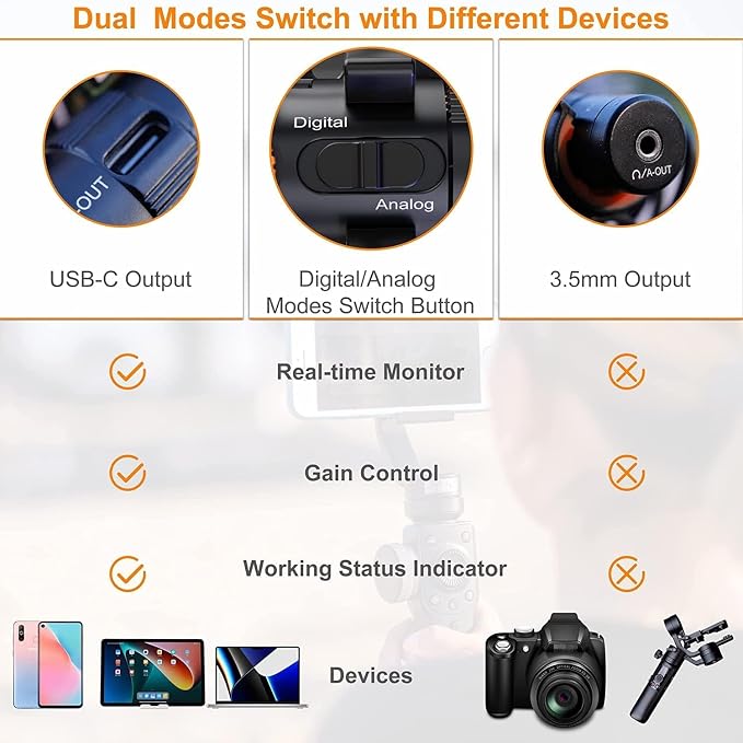 COMICA VM10 PRO Universal Video Microphone - Adjustable Gain, USB C Digital Output, Monitoring - Shotgun Mic for Camera, Smartphone, Tablet, PC - Ideal for Vlogging, Live Streaming, and Recording - Image 2