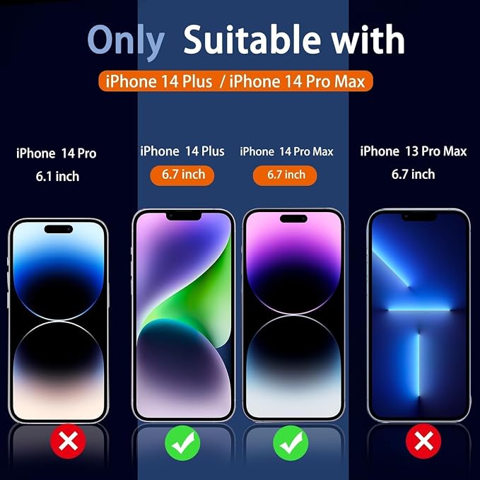 Ferilinso Screen Protector for 14 Plus iPhone 14 Pro Max, Tempered Glass | 3 Pack, 9H+ Military-Grade Shatterproof, HD Clear, Case Friendly, Easy Installation Bubble Free, with Camera Lens Protector - Image 2