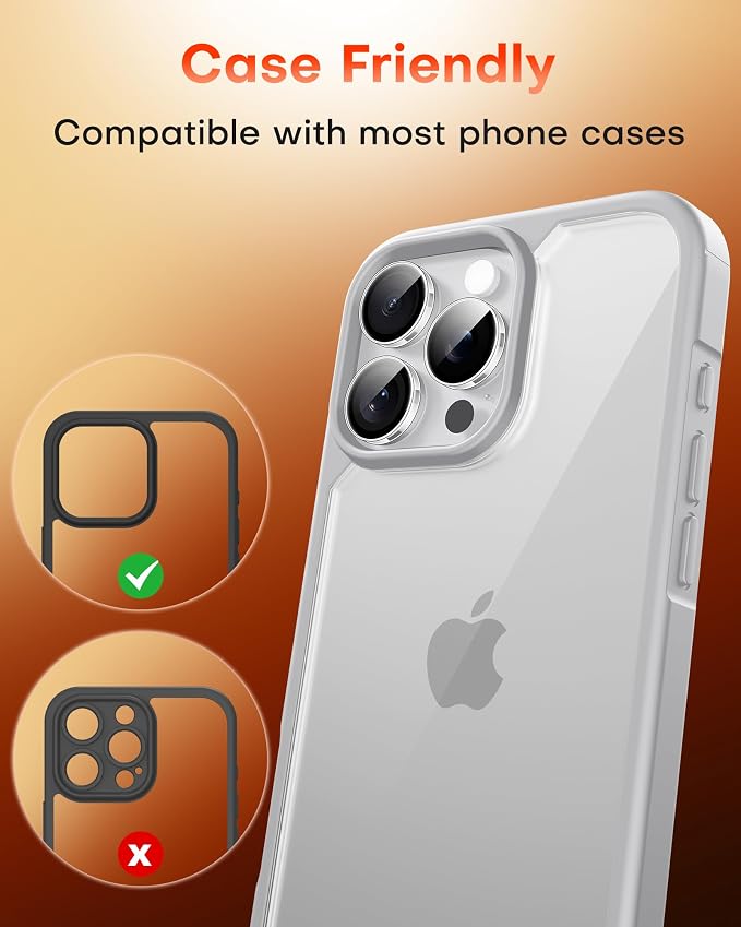 TOCOL for iPhone 14 Pro Max Camera Lens Protector/iPhone 14 Pro Camera Lens Protector Tempered Glass HD Individual Scratch Resistant Cover Accessories Case Friendly 2 Pack（Clear） - Image 7