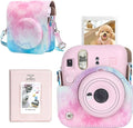 CAIYOULE Camera Case for Fujifilm Instax Mini 12 Instant Film Camera | Protective Camera Case, Camera Crossbody Bag for Fuji Mini 12 with Photo Album, Adjustable Shoulder Strap, Blue Pink by CAIYOULE