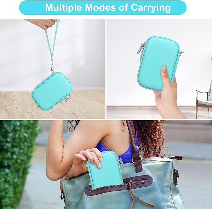 Canboc Carrying Case for HP Sprocket Portable 2x3 Instant Photo Printer | For Kodak Step Wireless Mobile Photo Printer, Zipper Mesh Bag fits Photo Paper Cable, Green - Image 3