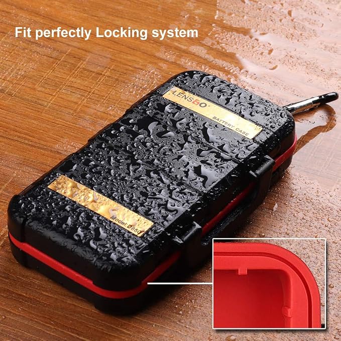 LENSGO Camera Battery Memory Card Case, Memory Card Hard Protector Case Professional Water-Resistant Anti-Shock Camera Battery Card Storage Box for 2 Camera Batteries 4 SD Cards 2 CF Cards 8 TF Cards, - Image 4