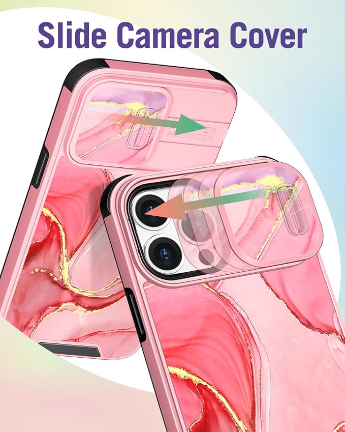 Buleens for iPhone 15 Pro Max Case 6.7 Inch - with Ring Stand & Camera Cover Aesthetic Cute Designed Women Girls Girly Kawaii Unique Pretty Phone Case for iPhone 15 Pro Max Compatible with Magsafe - Image 3