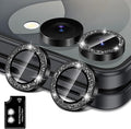 for Samsung Galaxy Z Flip 8 Camera Lens Protector, Individual Metal Ring Tempered Glass Lens Cover, [Strong Adsorption] Scratch Resistant Ultra-Thin HD Clear Lens Cover, 1 Set-Black Sparkly by Btscase