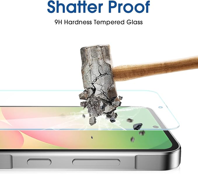amFilm OneTouch for Samsung Galaxy A56 Screen Protector Tempered Glass | Auto-Alignment, 30s Install, Bubble Free, Scratch & Drop Protection, HD Clear, Camera Lens Protector, 2+2 Pack (A56-6.7'') - Image 4