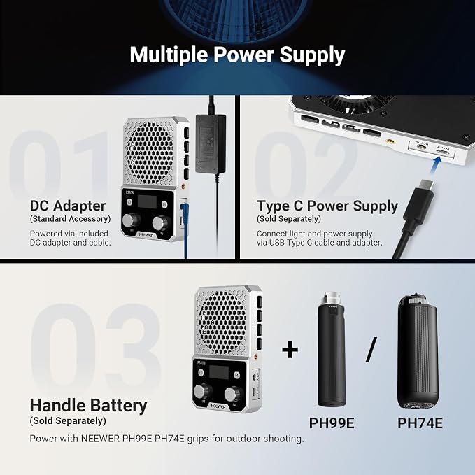 NEEWER FS60B 60W Compact Pocket Bi Color LED Light with APP/Panel Control | COB Continuous Output Lighting, 2700K-6500K, CRI96+, Portable for Professional Studio Photography, Video Recording - Image 6