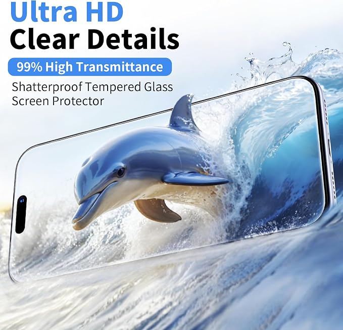 Front Screen and Back Protector for iPhone 17 Pro + Camera Lens Protector | (2+2+2+1) 9H Hardness, Easy to Install with Alignment Tool,Anti-Fingerprint - Image 3