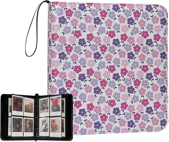 Large Polaroid Photo Album Binder, 240 Pockets. Flat Floral | Fits Polaroid i-Type, 600, SX-70 and Instax Wide 3.5x4.25 films. Acid-free pages protect photos for long-term storage. by GoldbarleyDesign