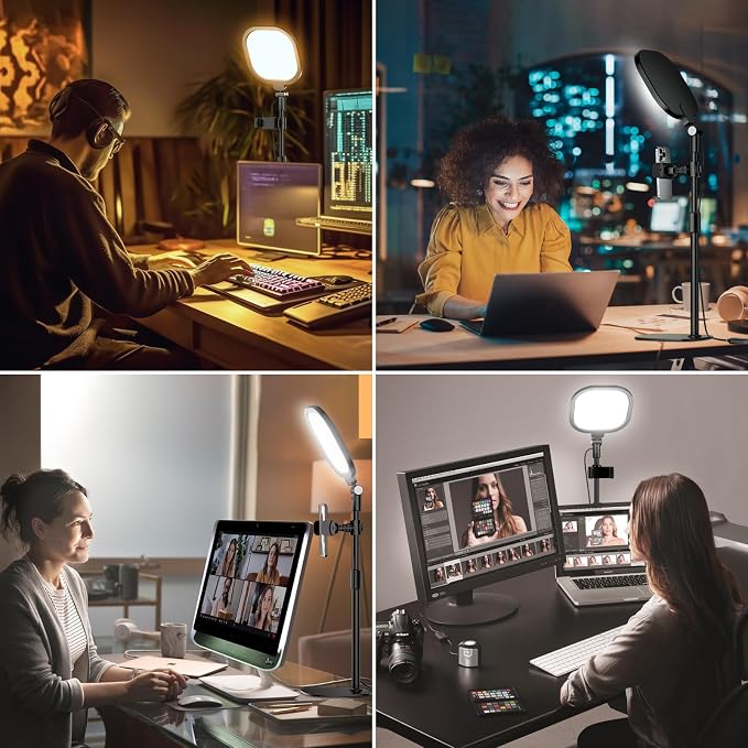 Zoom Lighting for Computer, Adjustable Desk Lighting for Video Calls, 30 Light Modes Video Conference Light, Desk Ring Light with Stand for Webcam, Meetings, Live Stream, Home Office. CRI 97.8 - Image 8