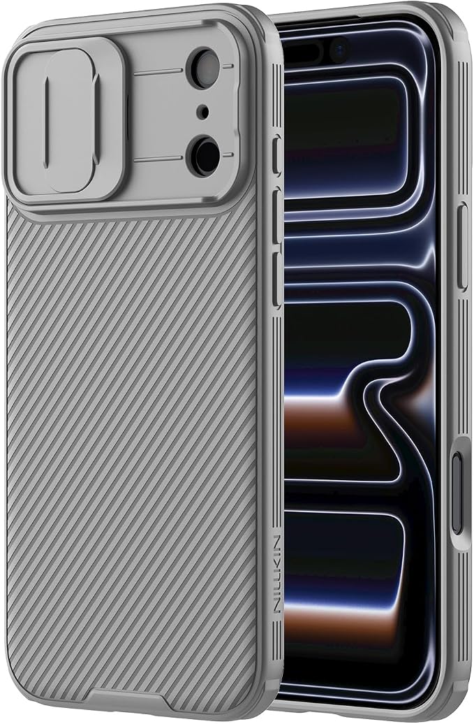 Nillkin for iPhone 17 Pro Case with Slide Camera Cover & Thin Slim Fit | Shockproof Protective | Protector Privacy | Phone Case Camera Lens Protector, Gray by Nillkin