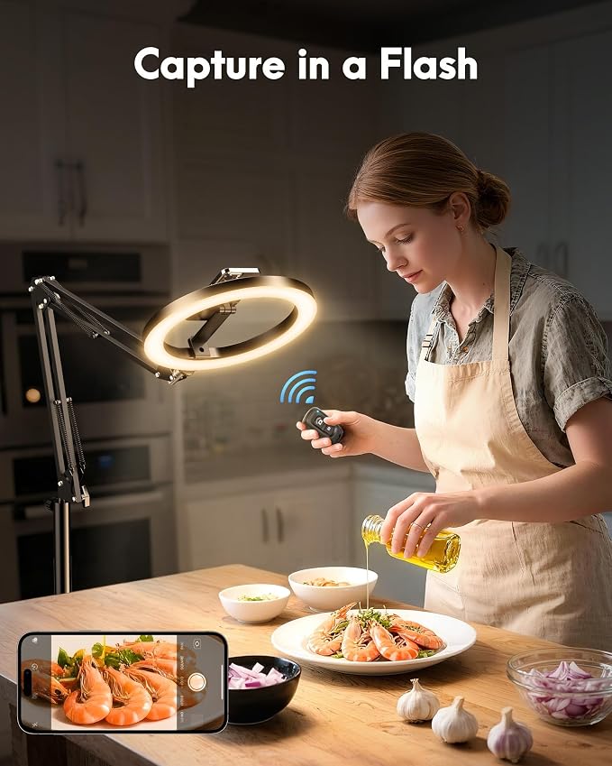 Magnetic Ring Light with Stand Tripod for iPhone – Evershop 10” Overhead Camera Mount, 70.8” Tall Adjustable Selfie Light with Phone Holder for Video Recording, Photography, Streaming - Image 7