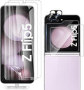 [2 Sets 6 Pack] for Samsung Galaxy Z Flip 5 Screen Protector | Internal Flexible TPU Screen Protector + Outer Tempered Glass Screen Protector + Tempered Glass Camera Lens Protector by WYQLTD