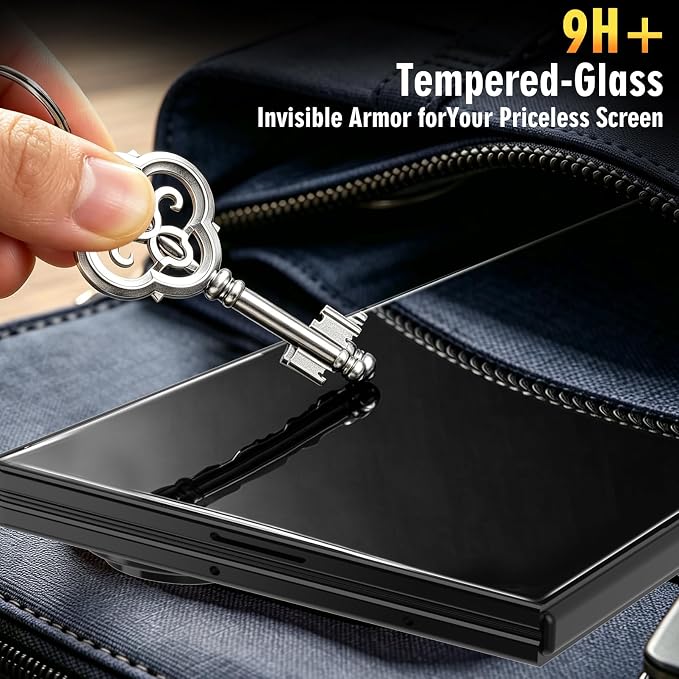 SiHPuoy 3Pack Tempered Glass Screen Protector for Samsung Galaxy Z Fold 8 | 9H+ Hardness, Military Grade Shatterproof, Auto-Dust Removal Bubble Free, Case Friendly, with HD Camera Lens Protectors - Image 3