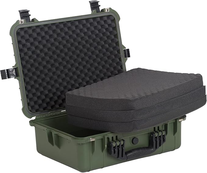 MEIJIA All Weather IP67 Waterproof Hard Camera Case,Hard Protective Case,Hard Case with Customizable Foam,Fit Use of Drones,Camera,Equipments,Pistols(Green,19.78x15.77x7.41inches) - Image 4
