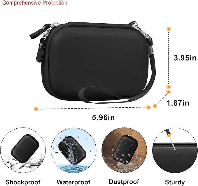 Elonbo Camera Carrying Case for KODAK Step Instant Smartphone Photo Printer | KODAK Step Portable Mini Color Wireless Mobile Printer Hard Travel Bag, Instant Color Picture Printer Storage Holder, Black+ - Image 3