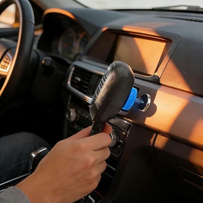 CB Mic Holder | Magnetic Mobile Radio Mic Car Mount Holder | CB Mic Hanger | for Motorola PMMN4090 HMN3596A HLN9073 RMN5052A Kenwood KMC-30 KMC-32 KMC-35 KMC-36 | with Adhesive Back (Blue) - Image 2
