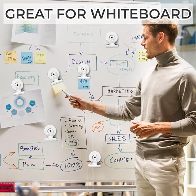 20 Pack Refrigerator Magnets, White Magnetic Clips Whiteboard Magnets, Magnet Clips Heavy Duty Fridge Magnets for Photo Displays, Home, Office, Classroom - Image 5